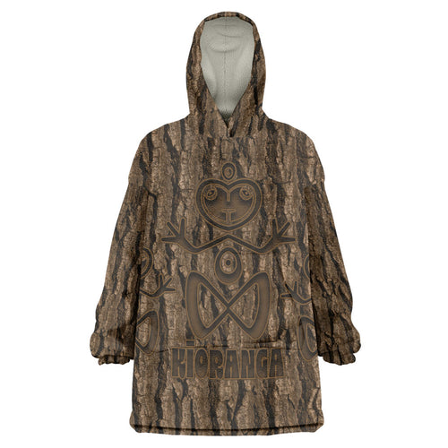 Kioranga Moriori New Zealand Wearable Blanket Hoodie Kopi Rakau Carving Art