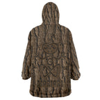 Kioranga Moriori New Zealand Wearable Blanket Hoodie Kopi Rakau Carving Art