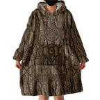 Kioranga Moriori New Zealand Wearable Blanket Hoodie Kopi Rakau Carving Art