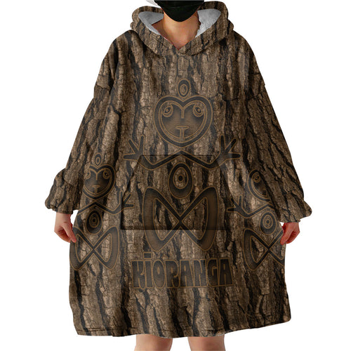 Kioranga Moriori New Zealand Wearable Blanket Hoodie Kopi Rakau Carving Art