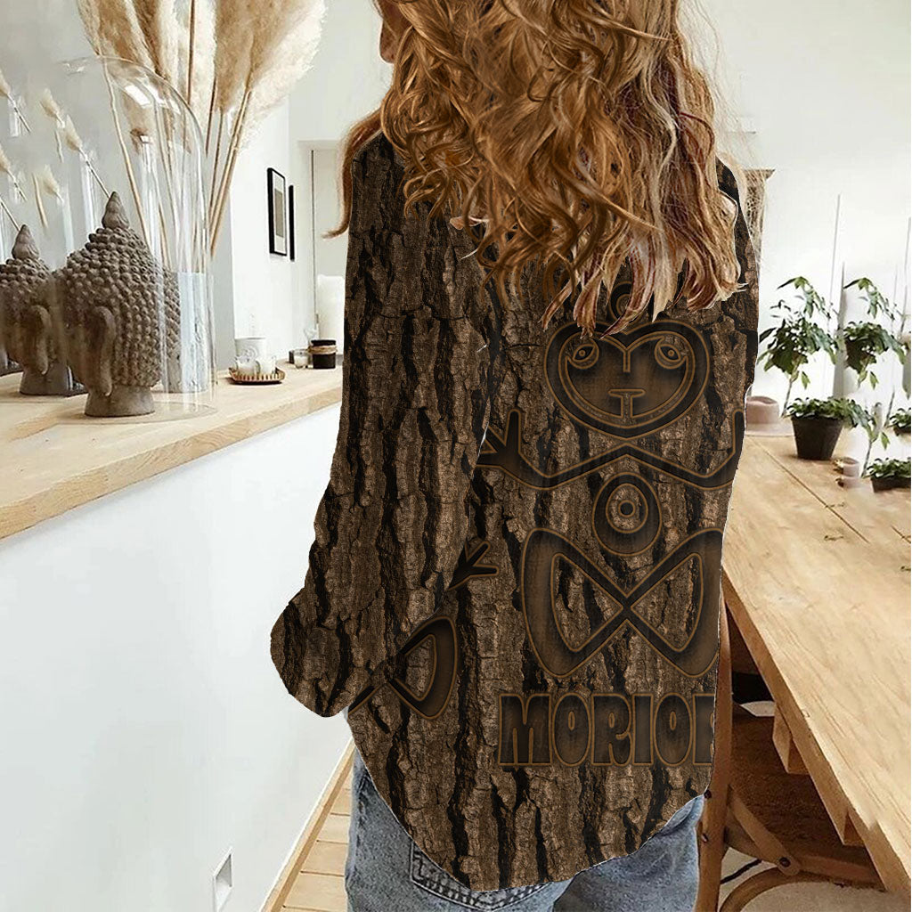 Kioranga Moriori New Zealand Women Casual Shirt Kopi Rakau Carving Art