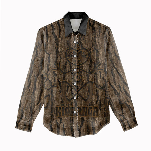 Kioranga Moriori New Zealand Women Casual Shirt Kopi Rakau Carving Art