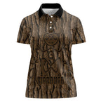 Kioranga Moriori New Zealand Women Polo Shirt Kopi Rakau Carving Art