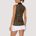 Kioranga Moriori New Zealand Women Sleeveless Polo Shirt Kopi Rakau Carving Art