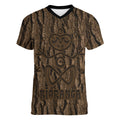 Kioranga Moriori New Zealand Women V-Neck T-Shirt Kopi Rakau Carving Art