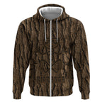 Kioranga Moriori New Zealand Zip Hoodie Kopi Rakau Carving Art