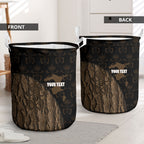 Moriori Kekoru New Zealand Personalised Laundry Basket Kopi Rakau Carving Chatham Islands Map