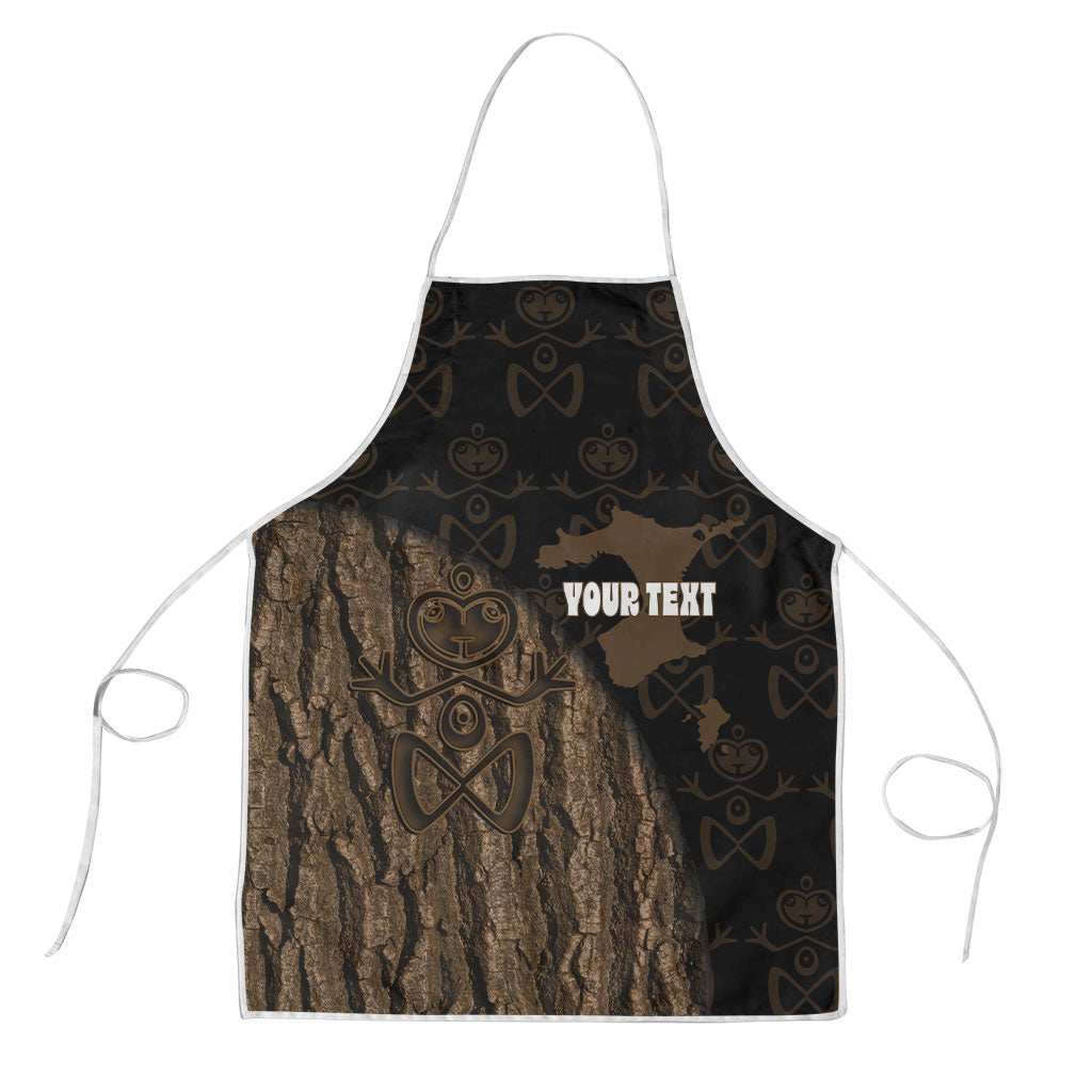Moriori Kekoru New Zealand Personalised Apron Kopi Rakau Carving Chatham Islands Map