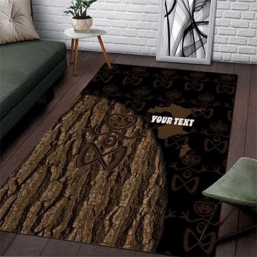 Moriori Kekoru New Zealand Personalised Area Rug Kopi Rakau Carving Chatham Islands Map