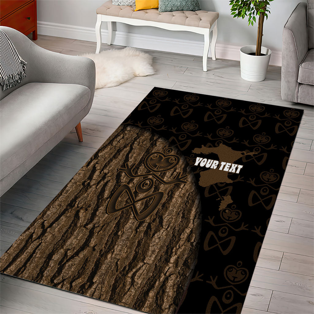 Moriori Kekoru New Zealand Personalised Area Rug Kopi Rakau Carving Chatham Islands Map