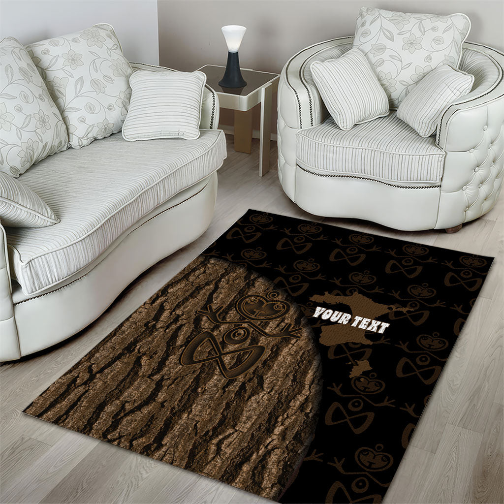 Moriori Kekoru New Zealand Personalised Area Rug Kopi Rakau Carving Chatham Islands Map
