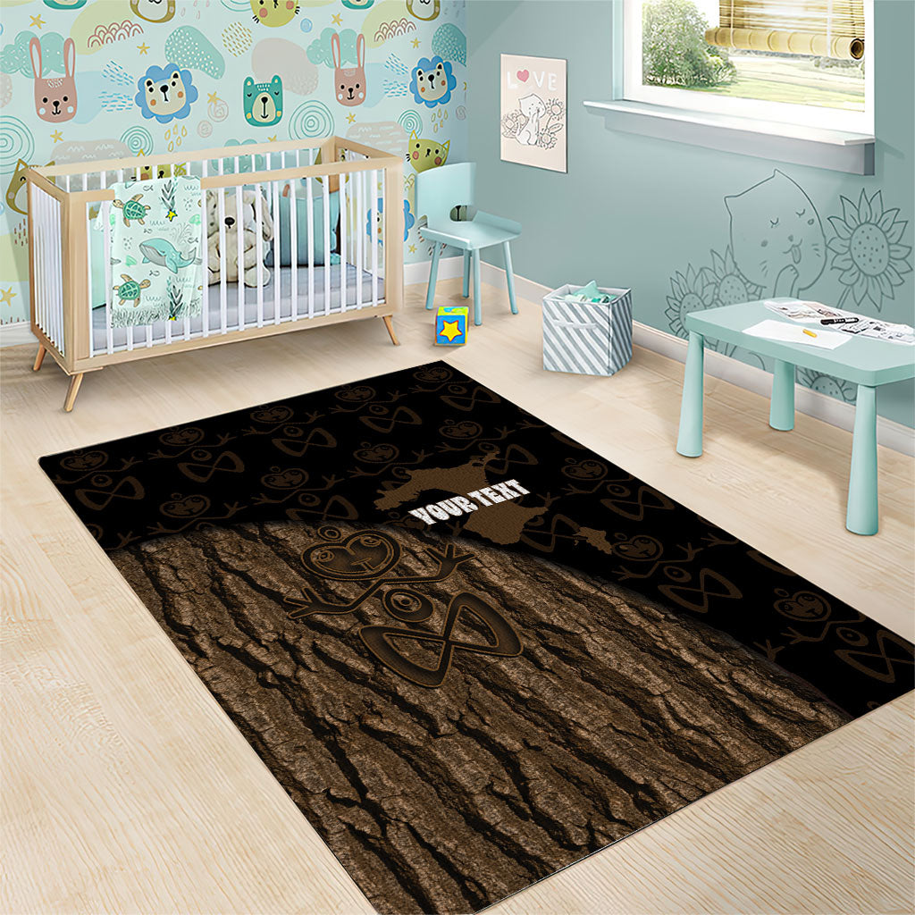 Moriori Kekoru New Zealand Personalised Area Rug Kopi Rakau Carving Chatham Islands Map