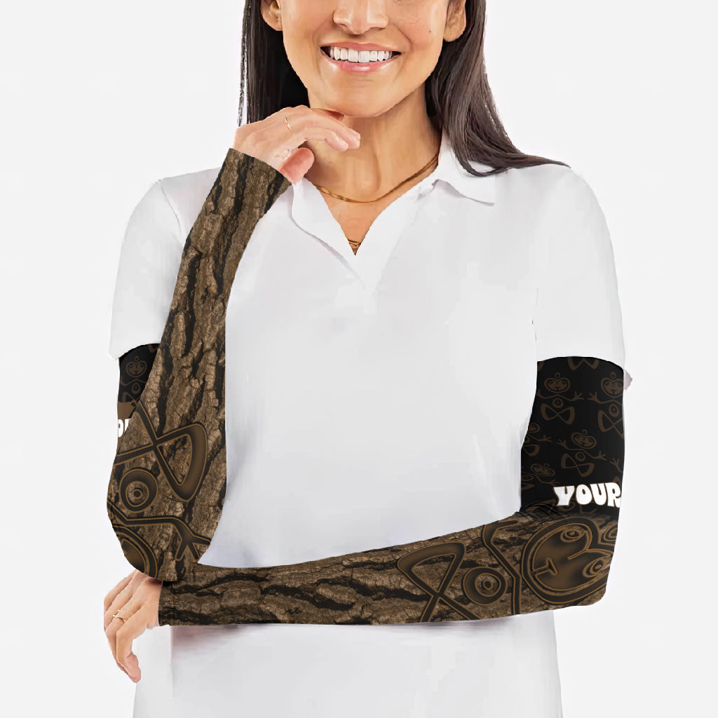 Moriori Kekoru New Zealand Personalised Arm Sleeves Kopi Rakau Carving Chatham Islands Map