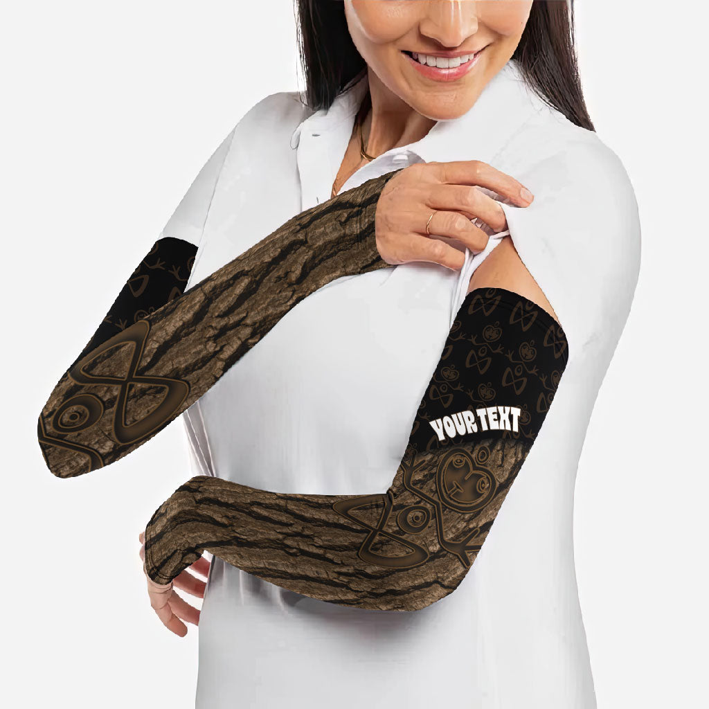 Moriori Kekoru New Zealand Personalised Arm Sleeves Kopi Rakau Carving Chatham Islands Map