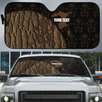 Moriori Kekoru New Zealand Personalised Auto Sun Shade Kopi Rakau Carving Chatham Islands Map