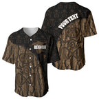 Moriori Kekoru New Zealand Personalised Baseball Jersey Kopi Rakau Carving Chatham Islands Map
