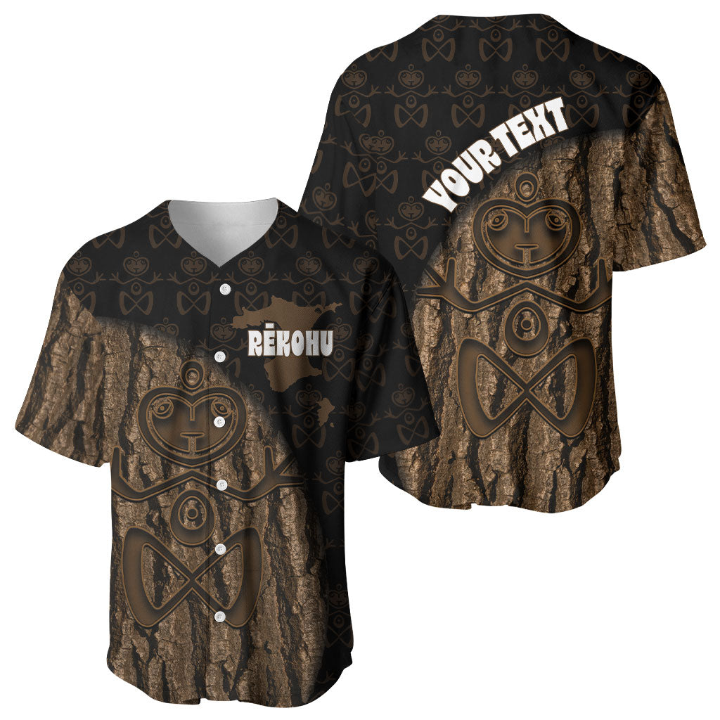 Moriori Kekoru New Zealand Personalised Baseball Jersey Kopi Rakau Carving Chatham Islands Map