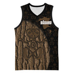 Moriori Kekoru New Zealand Personalised Basketball Jersey Kopi Rakau Carving Chatham Islands Map