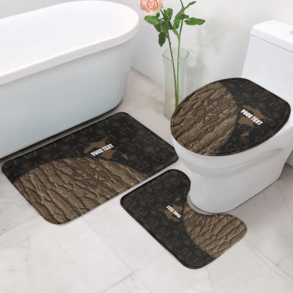 Moriori Kekoru New Zealand Personalised Bathroom Set Kopi Rakau Carving Chatham Islands Map