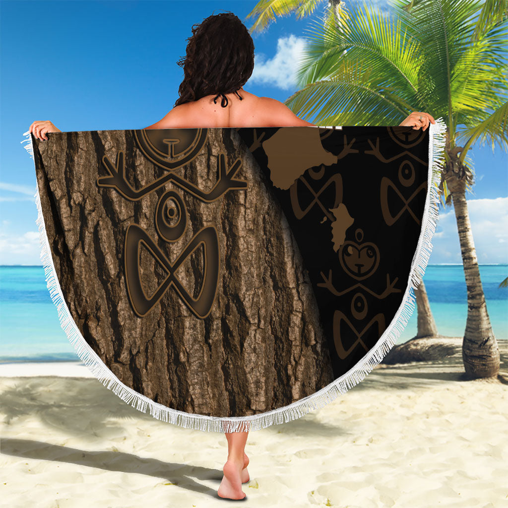 Moriori Kekoru New Zealand Personalised Beach Blanket Kopi Rakau Carving Chatham Islands Map