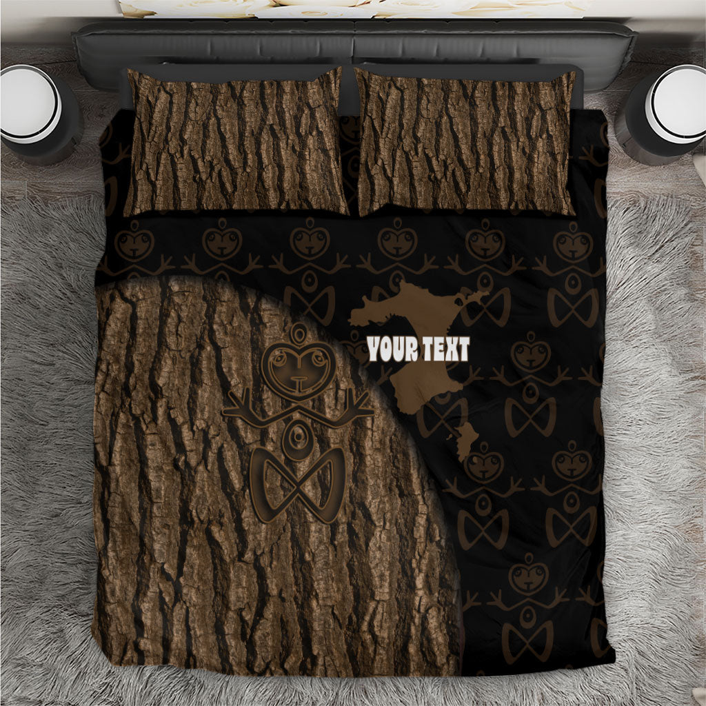 Moriori Kekoru New Zealand Personalised Bedding Set Kopi Rakau Carving Chatham Islands Map