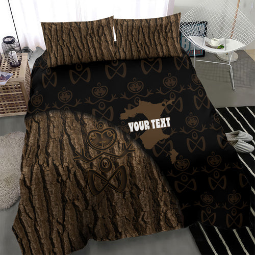 Moriori Kekoru New Zealand Personalised Bedding Set Kopi Rakau Carving Chatham Islands Map