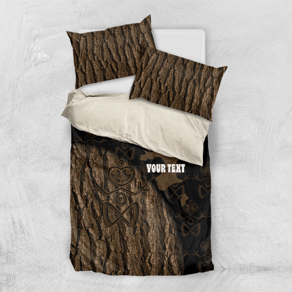 Moriori Kekoru New Zealand Personalised Bedding Set Kopi Rakau Carving Chatham Islands Map