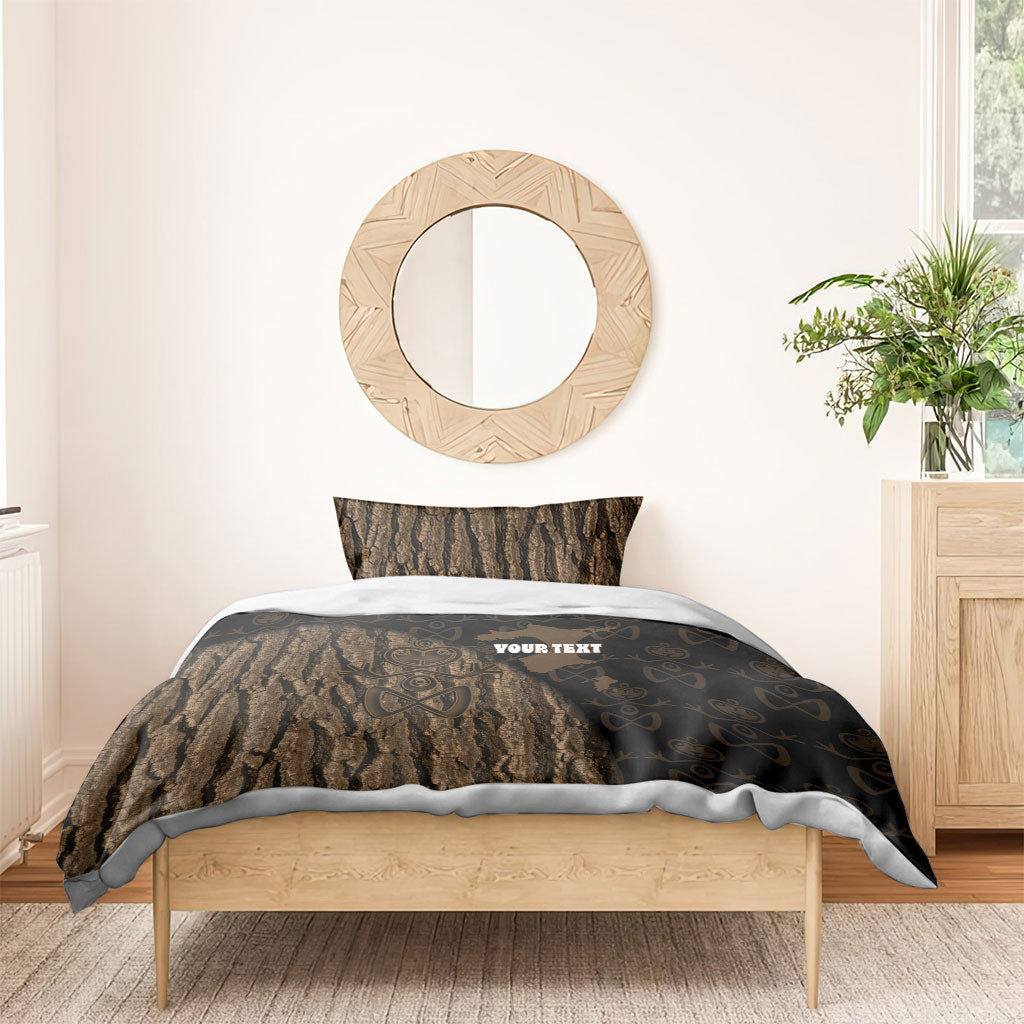 Moriori Kekoru New Zealand Personalised Bedding Set Kopi Rakau Carving Chatham Islands Map