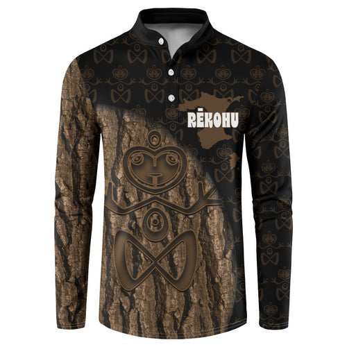 Moriori Kekoru New Zealand Personalised Button Sweatshirt Kopi Rakau Carving Chatham Islands Map