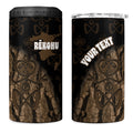 Moriori Kekoru New Zealand Personalised 4 in 1 Can Cooler Tumbler Kopi Rakau Carving Chatham Islands Map