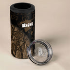Moriori Kekoru New Zealand Personalised 4 in 1 Can Cooler Tumbler Kopi Rakau Carving Chatham Islands Map