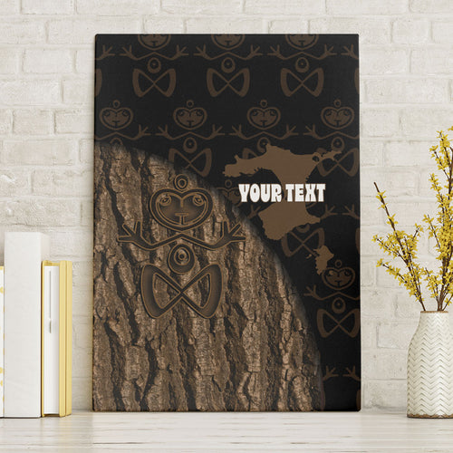 Moriori Kekoru New Zealand Personalised Canvas Wall Art Kopi Rakau Carving Chatham Islands Map