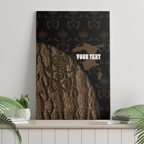 Moriori Kekoru New Zealand Personalised Canvas Wall Art Kopi Rakau Carving Chatham Islands Map