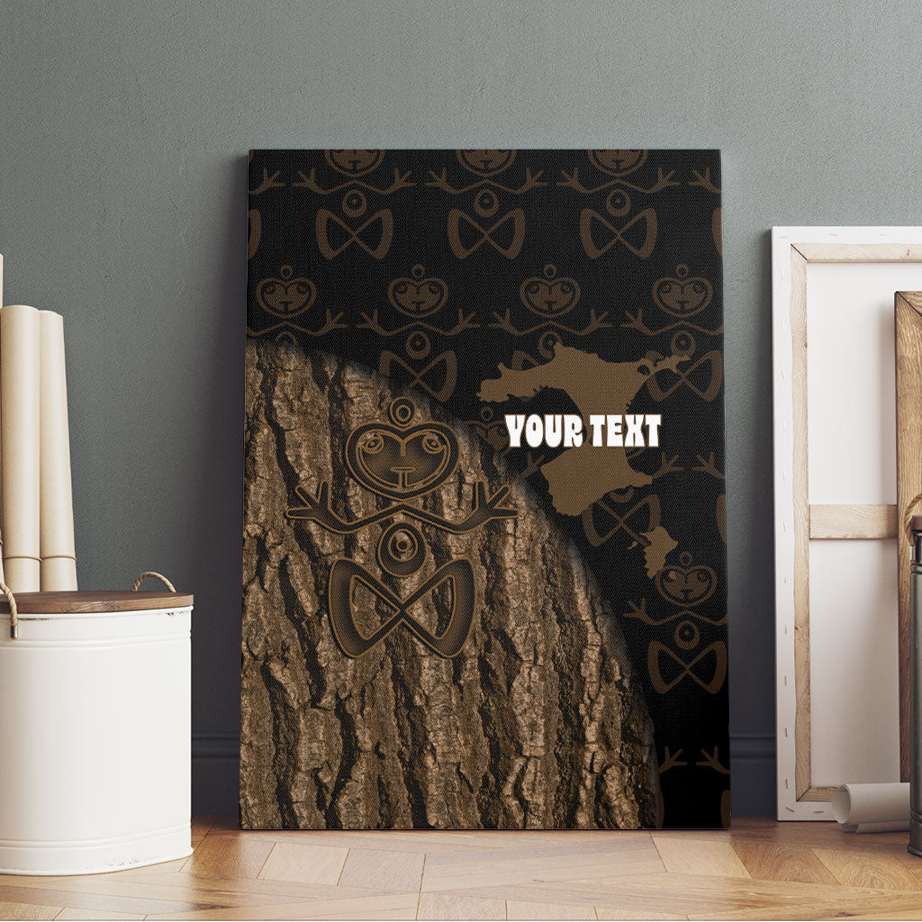 Moriori Kekoru New Zealand Personalised Canvas Wall Art Kopi Rakau Carving Chatham Islands Map