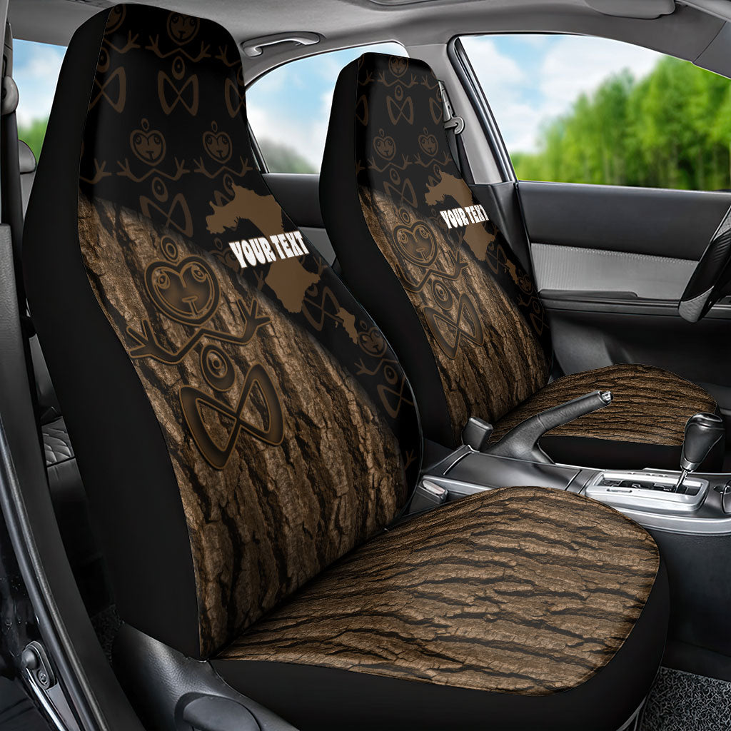 Moriori Kekoru New Zealand Personalised Car Seat Cover Kopi Rakau Carving Chatham Islands Map