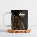 Moriori Kekoru New Zealand Personalised Ceramic Mug Kopi Rakau Carving Chatham Islands Map