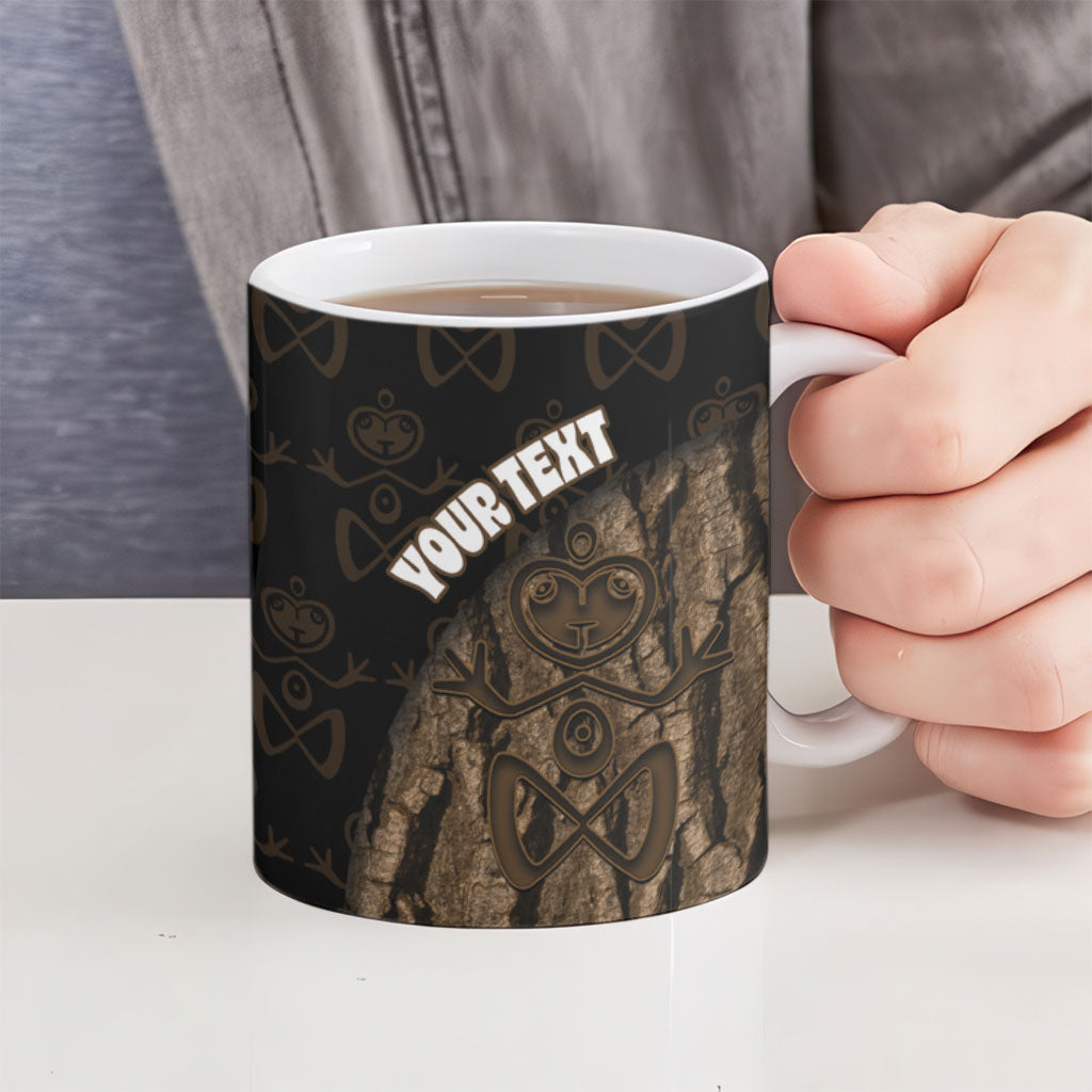 Moriori Kekoru New Zealand Personalised Ceramic Mug Kopi Rakau Carving Chatham Islands Map
