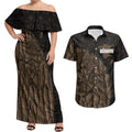 Moriori Kekoru New Zealand Personalised Couples Matching Off Shoulder Maxi Dress and Hawaiian Shirt Kopi Rakau Carving Chatham Islands Map