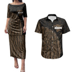 Moriori Kekoru New Zealand Personalised Couples Matching Puletasi and Hawaiian Shirt Kopi Rakau Carving Chatham Islands Map