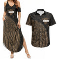 Moriori Kekoru New Zealand Personalised Couples Matching Summer Maxi Dress and Hawaiian Shirt Kopi Rakau Carving Chatham Islands Map