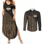 Moriori Kekoru New Zealand Personalised Couples Matching Summer Maxi Dress and Long Sleeve Button Shirt Kopi Rakau Carving Chatham Islands Map