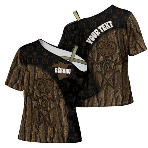 Moriori Kekoru New Zealand Personalised Cross Shoulder Shirt Kopi Rakau Carving Chatham Islands Map