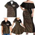 Moriori Kekoru New Zealand Personalised Family Matching Off Shoulder Maxi Dress and Hawaiian Shirt Kopi Rakau Carving Chatham Islands Map