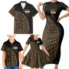 Moriori Kekoru New Zealand Personalised Family Matching Short Sleeve Bodycon Dress and Hawaiian Shirt Kopi Rakau Carving Chatham Islands Map