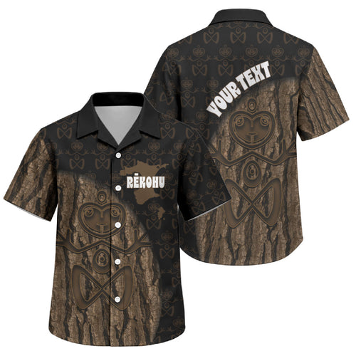 Moriori Kekoru New Zealand Personalised Family Matching Short Sleeve Bodycon Dress and Hawaiian Shirt Kopi Rakau Carving Chatham Islands Map
