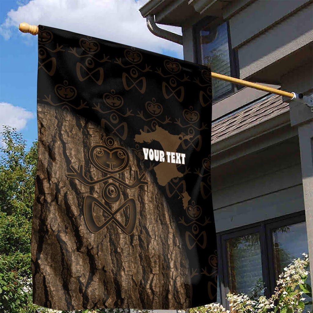 Moriori Kekoru New Zealand Personalised Garden Flag Kopi Rakau Carving Chatham Islands Map