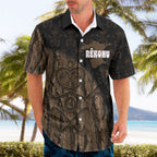 Moriori Kekoru New Zealand Personalised Hawaiian Shirt Kopi Rakau Carving Chatham Islands Map