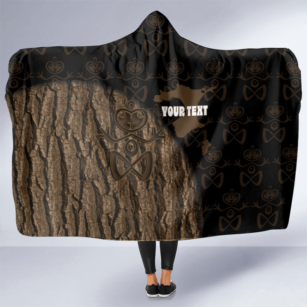 Moriori Kekoru New Zealand Personalised Hooded Blanket Kopi Rakau Carving Chatham Islands Map