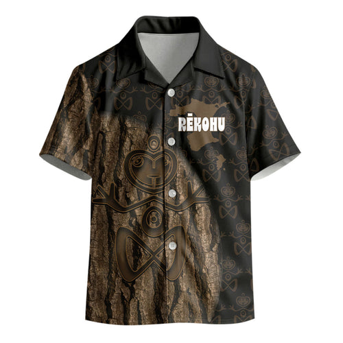 Moriori Kekoru New Zealand Personalised Kid Hawaiian Shirt Kopi Rakau Carving Chatham Islands Map