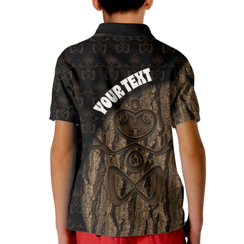 Moriori Kekoru New Zealand Personalised Kid Polo Shirt Kopi Rakau Carving Chatham Islands Map